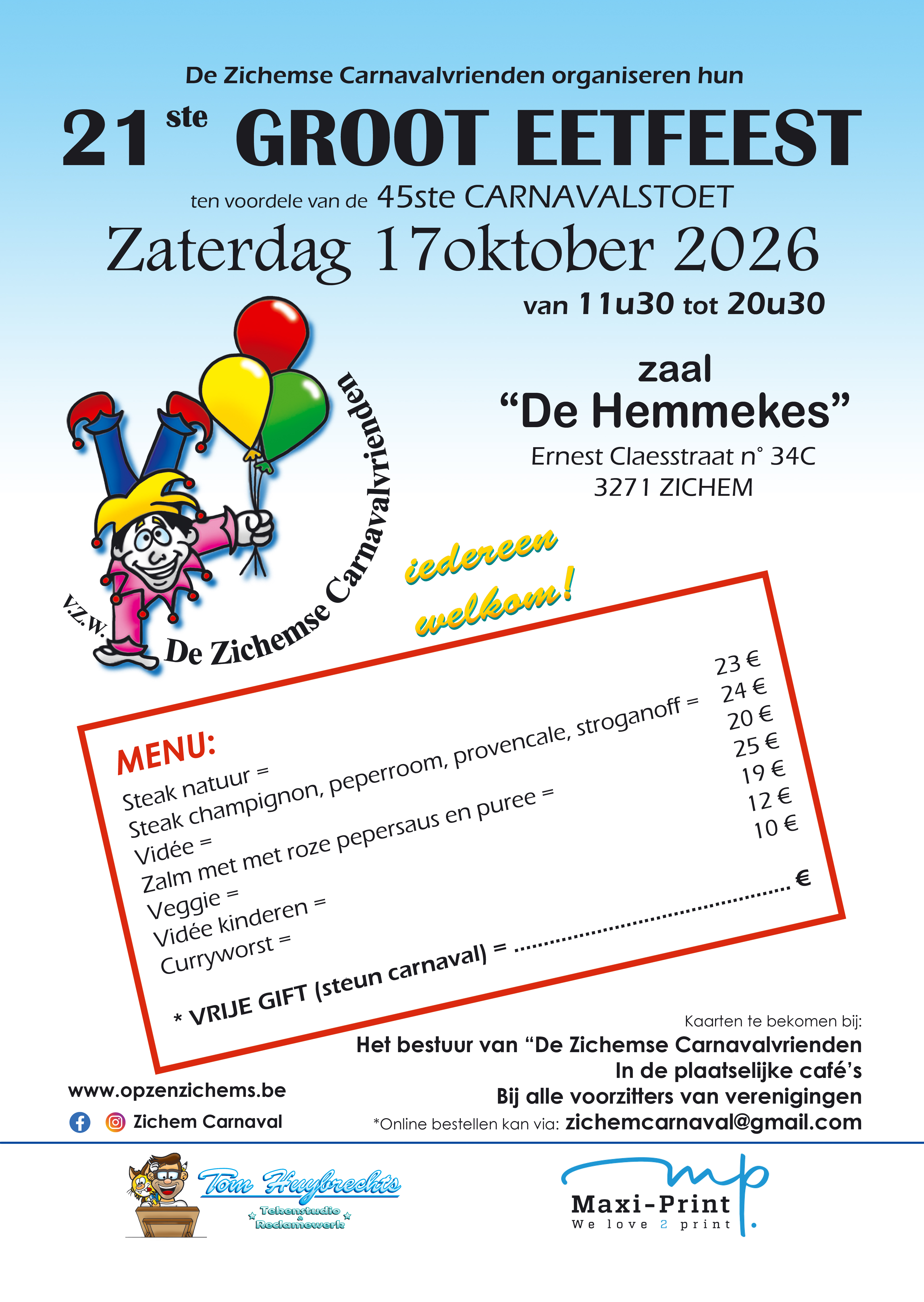 Eetfeest tvv de 45ste carnavalstoet 2027